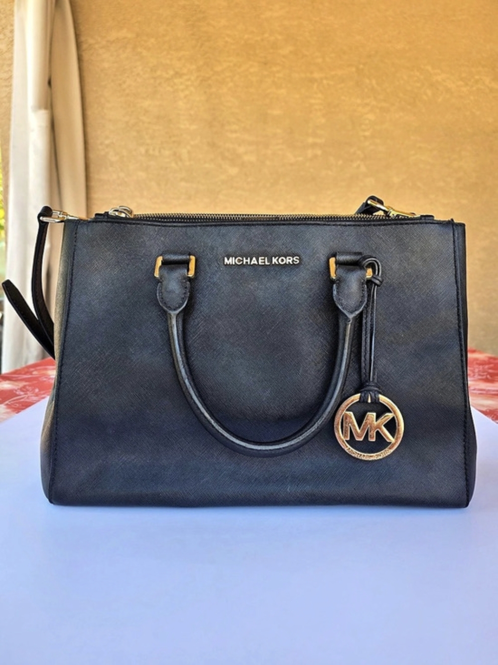 Michael Kors Saffiano Shoulder Bag in Black